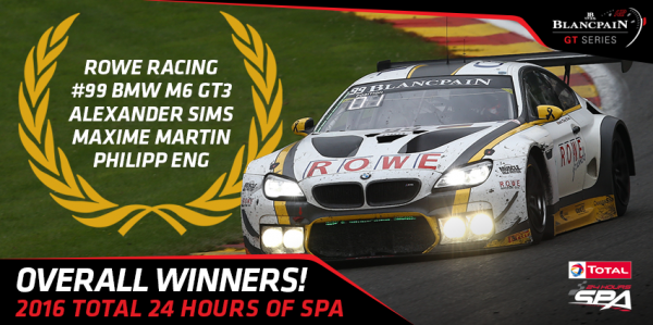 VITTORIA BMW CON IL TEAM ROWE-RACING ALLA 24H DI SPA 